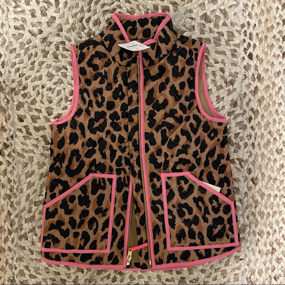 J. Crew girls leopard vest